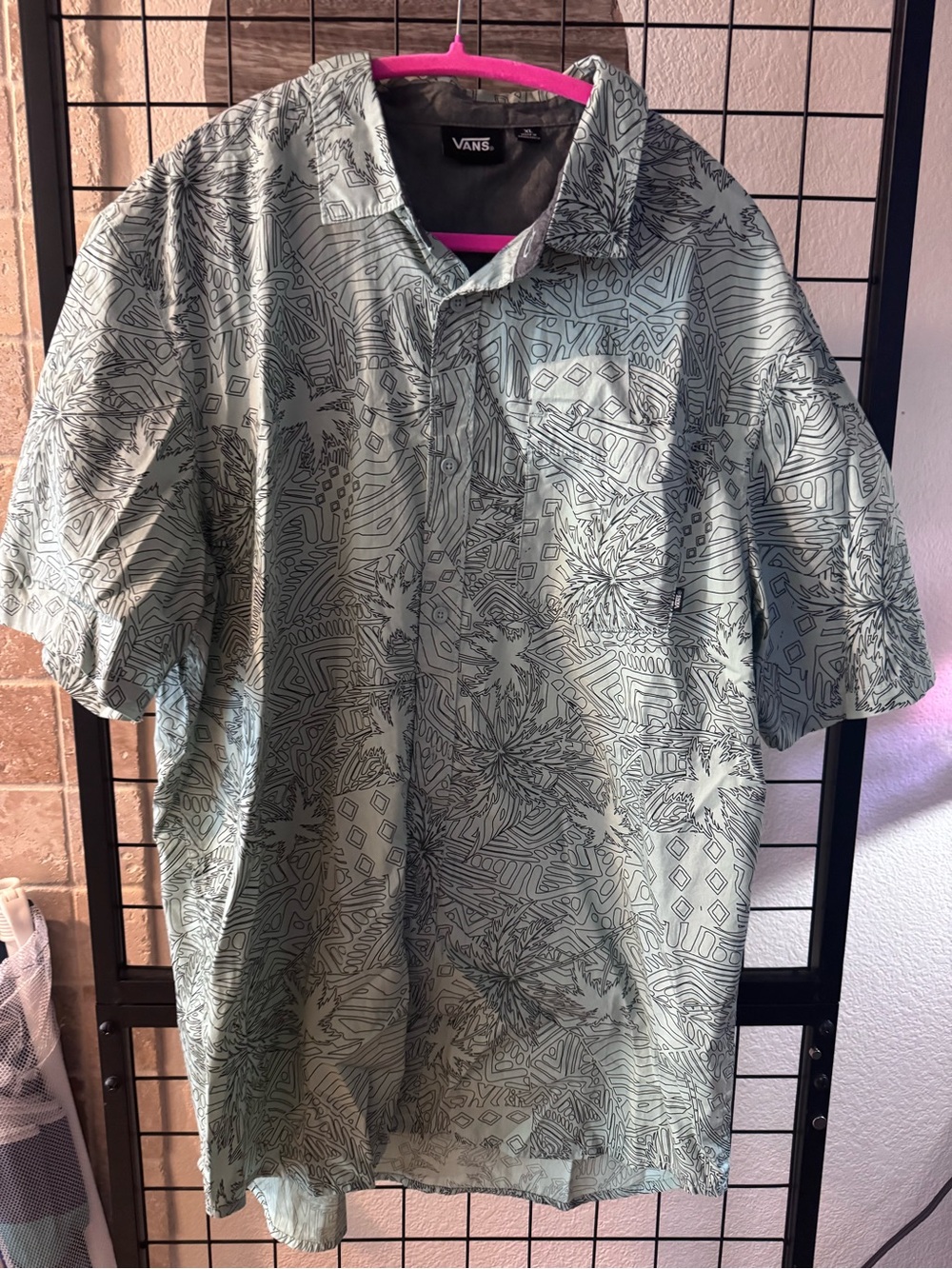 Vans Mens Button Up Shirt Sleeve Shirt  - Xl Short Sleeve